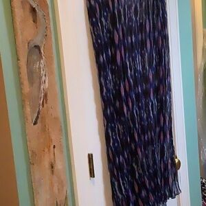Chic Purple and Black blue Patterned Scarf-shawl